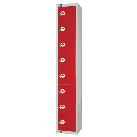 Elite Eight Door Electronic Combination Locker Red - CE108-EL Steel Lockers 450mm Deep Elite Lockers   
