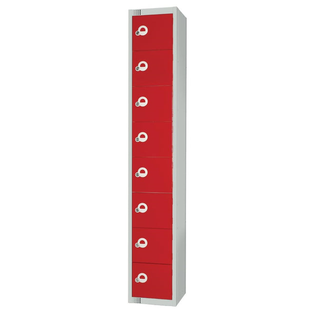 Elite Eight Door Electronic Combination Locker Red - CE108-EL Steel Lockers 450mm Deep Elite Lockers   