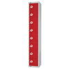 Elite Eight Door Electronic Combination Locker with Sloping Top Red - CE108-ELS Steel Lockers 450mm Deep Elite Lockers   