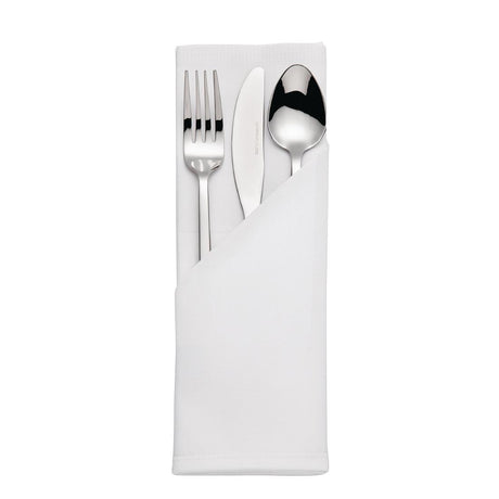 Mitre Luxury Satin Band Napkins Cotton White (Pack of 10) - HB559  Mitre Luxury   