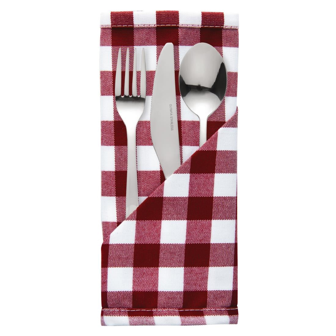 Gingham Polyester Napkins Red Check (Pack of 10) - HB580  Mitre Comfort   
