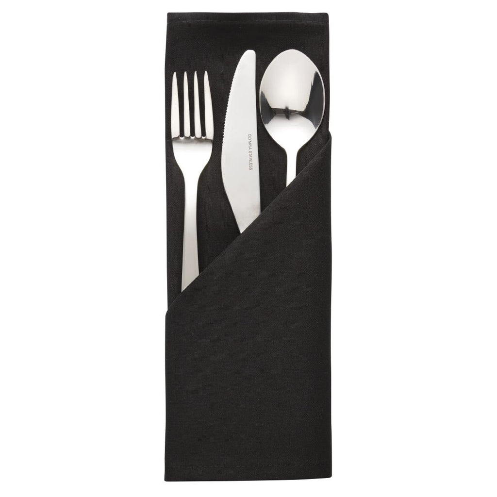 Occasions Polyester Napkins Black (Pack of 10) - HB561  Mitre Essentials   