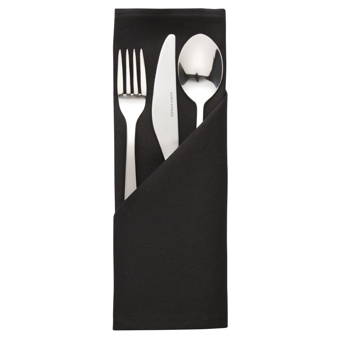 Occasions Polyester Napkins Black (Pack of 10) - HB561  Mitre Essentials   