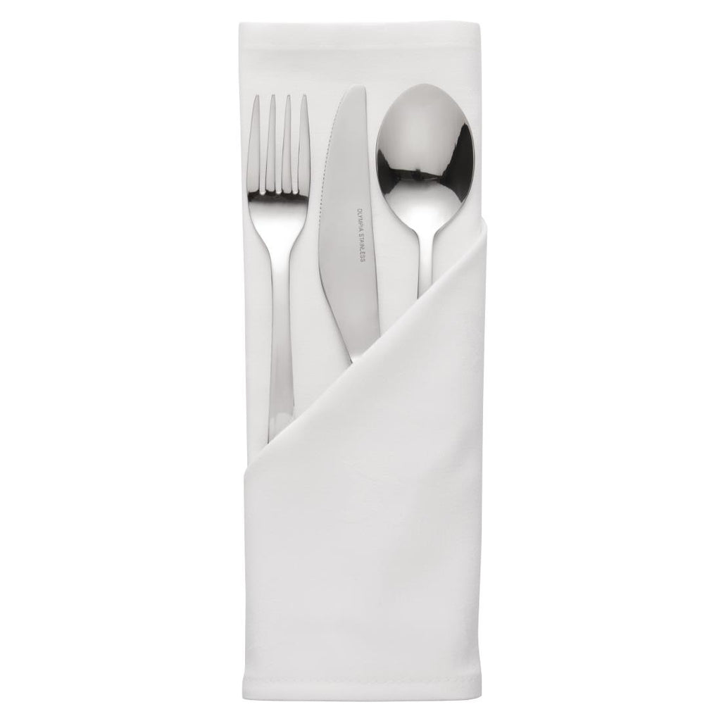 Occasions Polyester Napkins White (Pack of 10) - HB560  Mitre Essentials   