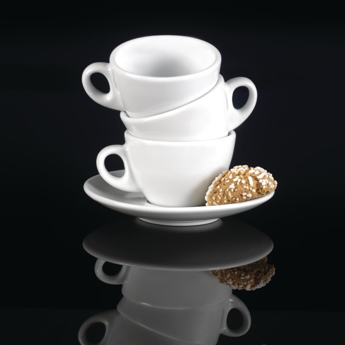 Churchill Art de Cuisine Menu Porcelain Cappuccino Cups 341ml (Pack of 6) - DL397 Cups and Mugs Churchill