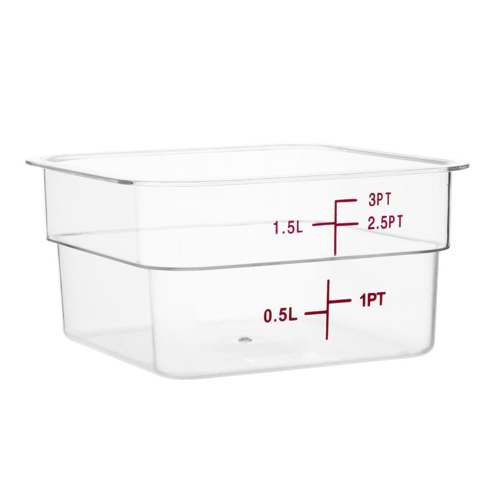 Hygiplas Polycarbonate Square Storage Container 1.5Ltr - CF020  Hygiplas   