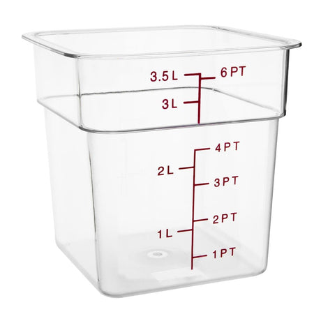 Hygiplas Polycarbonate Square Storage Container 3.5Ltr - CF021  Hygiplas   