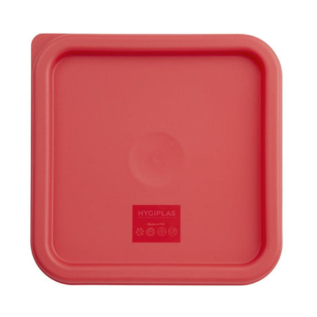 Hygiplas Square Food Storage Container Lid Red Medium - CF041  Hygiplas   
