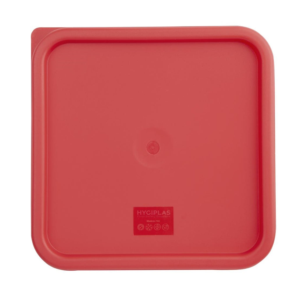Hygiplas Square Food Storage Container Lid Red Large - CF042  Hygiplas   