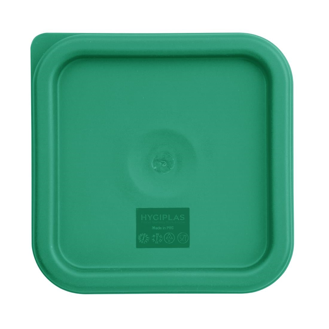 Hygiplas Polycarbonate Square Food Storage Container Lid Green Small - CF046  Hygiplas   