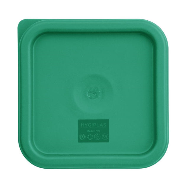 Hygiplas Polycarbonate Square Food Storage Container Lid Green Small - CF046  Hygiplas   