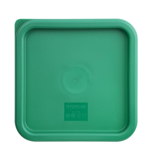Hygiplas Square Food Storage Container Lid Green Medium - CF047  Hygiplas   