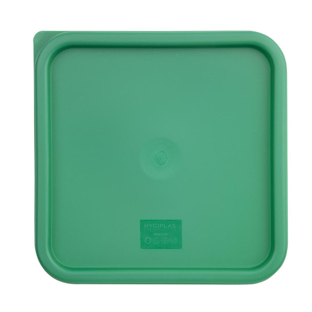 Hygiplas Polycarbonate Square Food Storage Container Lid Green Large - CF048  Hygiplas   