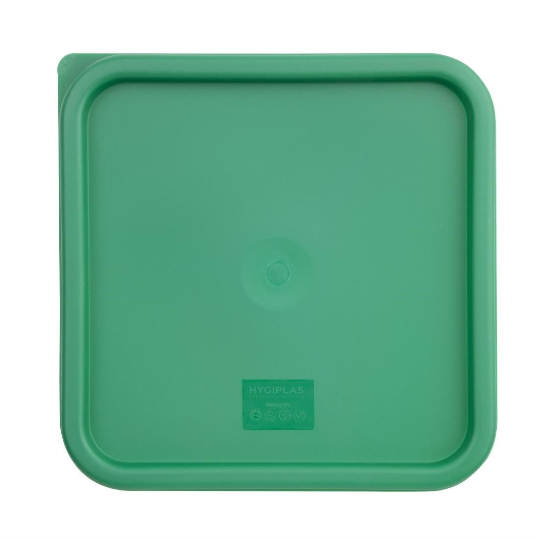 Hygiplas Polycarbonate Square Food Storage Container Lid Green Large - CF048  Hygiplas   