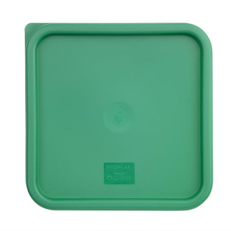 Hygiplas Polycarbonate Square Food Storage Container Lid Green Large - CF048  Hygiplas   