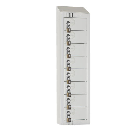 Elite Personal Effects Locker 8 Door Grey Padlock Sloping Top - CF754-PS Personal Effects Lockers Elite Lockers   