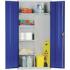 Janitorial Cupboard Grey Blue Doors - CF800 Lockable Cupboards Elite Lockers   