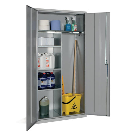 Janitorial Cupboard Grey - CF801 Lockable Cupboards Elite Lockers   