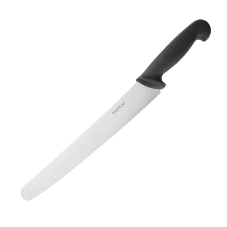 Hygiplas Serrated Pastry Knife Black 25.4cm - CF895  Hygiplas   