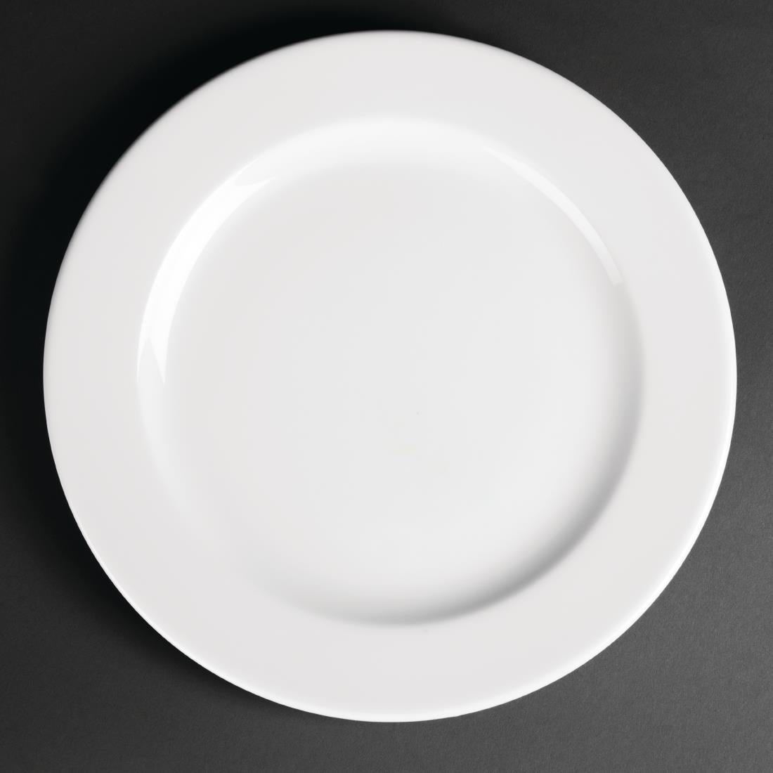 Royal Porcelain Classic White Wide Rim Plates 260mm (Pack of 12) - CG009 Plates Royal Porcelain