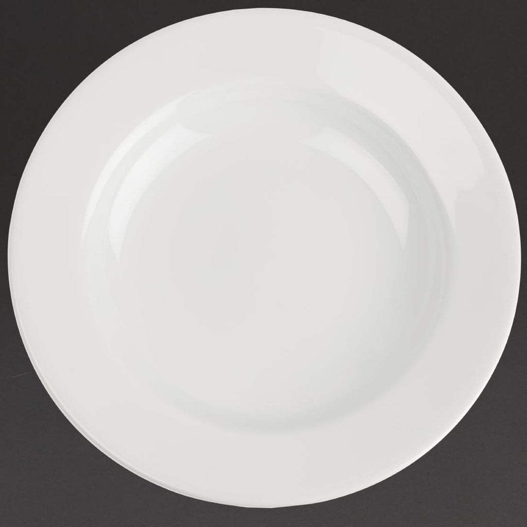 Royal Porcelain Classic White Wide Rim Plates 280mm (Pack of 12) - CG010 Plates Royal Porcelain