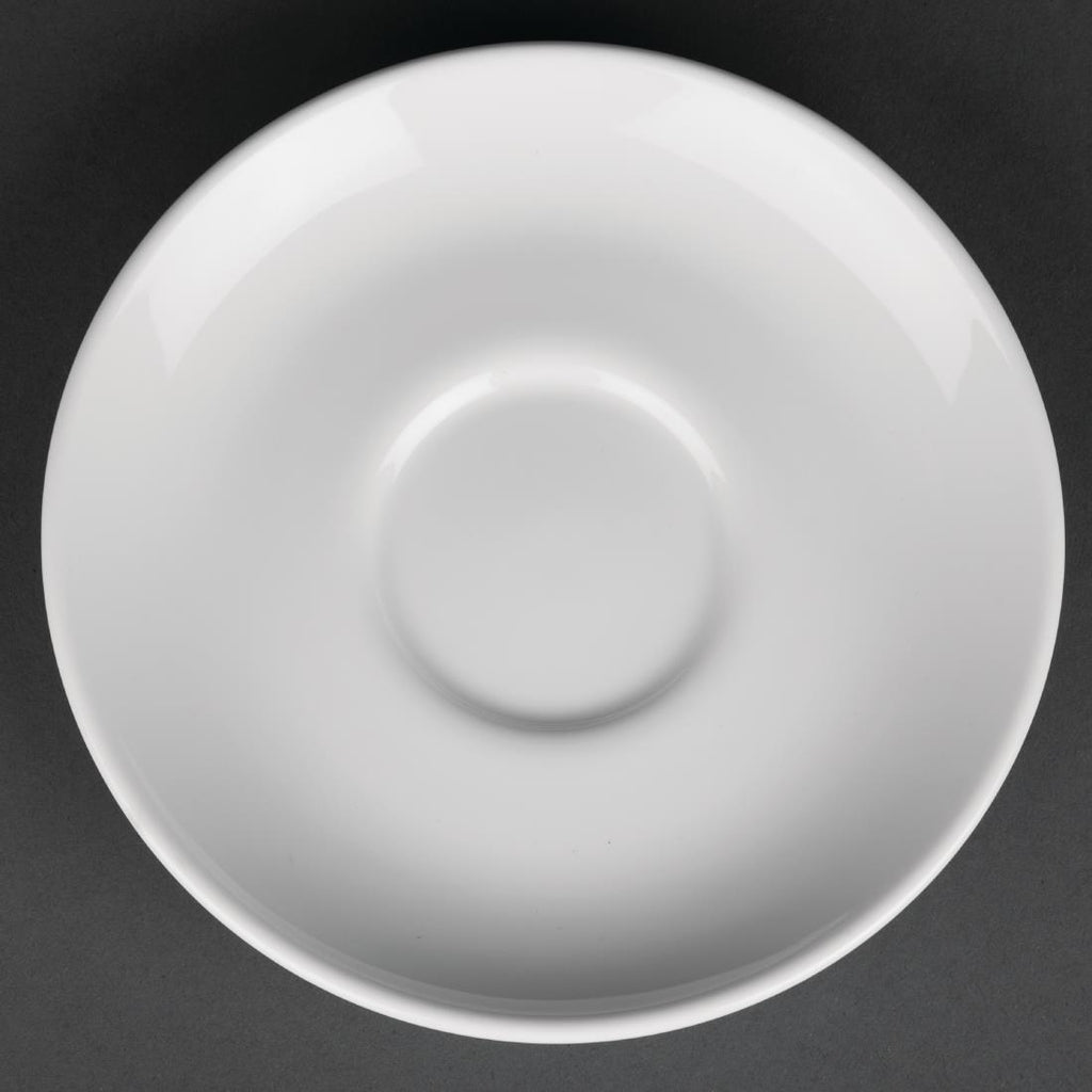 Royal Porcelain Classic White Cappuccino Saucers 150mm (Pack of 12) - CG031 Royal Porcelain Crockery Royal Porcelain   