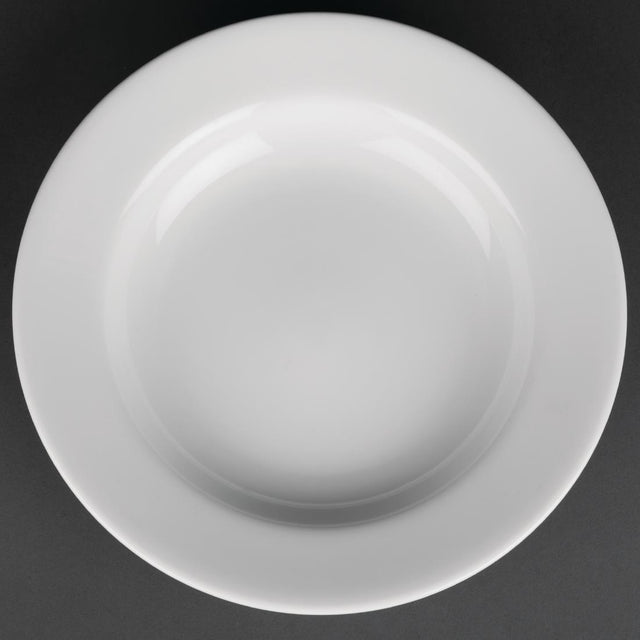 Royal Porcelain Classic White Soup Plates 235mm (Pack of 12) - CG062 Plates Royal Porcelain