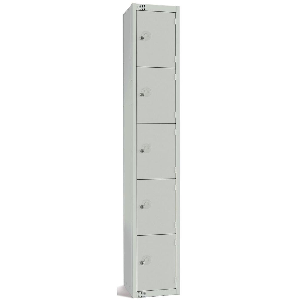 Elite Five Door Coin Return Locker Grey - CG610-CN Steel Lockers 300mm Deep Elite Lockers   