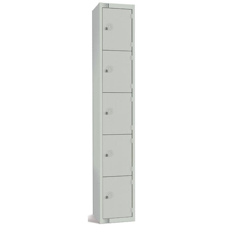 Elite Five Door Padlock Locker Grey - CG610-P Steel Lockers 300mm Deep Elite Lockers   