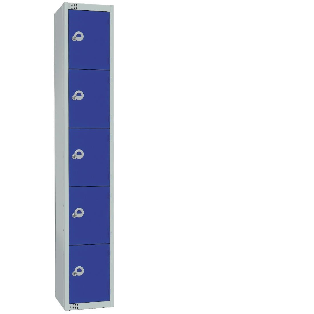 Elite Five Door Padlock Locker with Sloping Top Blue - CG612-PS Steel Lockers 300mm Deep Elite Lockers   