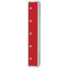 Elite Five Door Padlock Locker Red - CG613-P Steel Lockers 300mm Deep Elite Lockers   