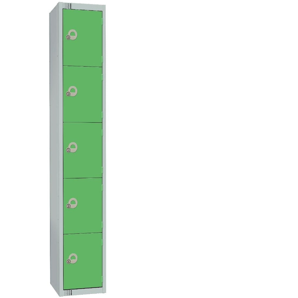 Elite Five Door Coin Return Locker with Sloping Top Green - CG614-CNS Steel Lockers 300mm Deep Elite Lockers   