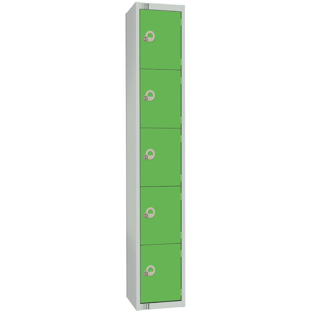 Elite Five Door Padlock Locker Green - CG614-P Steel Lockers 300mm Deep Elite Lockers   