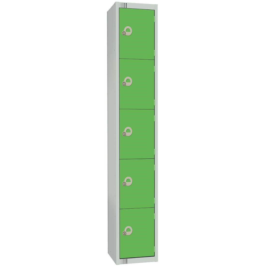 Elite Five Door Padlock Locker Green - CG614-P Steel Lockers 300mm Deep Elite Lockers   