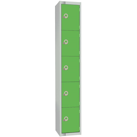 Elite Five Door Padlock Locker Green - CG614-P Steel Lockers 300mm Deep Elite Lockers   