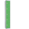 Elite Five Door Padlock Locker with Sloping Top Green - CG614-PS Steel Lockers 300mm Deep Elite Lockers   