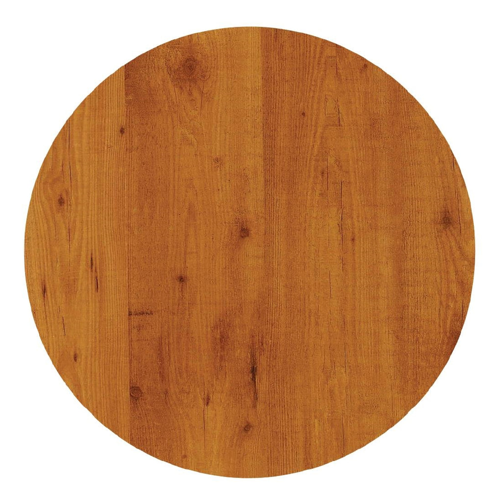 Werzalit Pre-drilled Round Table Top  Pine 700mm - GR575 Wood Effect Table Tops Werzalit   