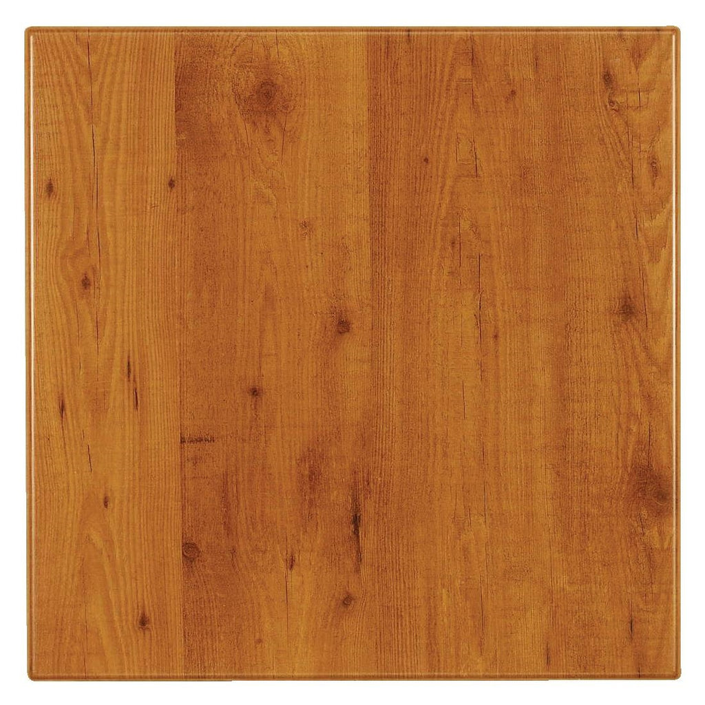 Werzalit Pre-drilled Square Table Top  Pine 700mm - CG713 Wood Effect Table Tops Werzalit   