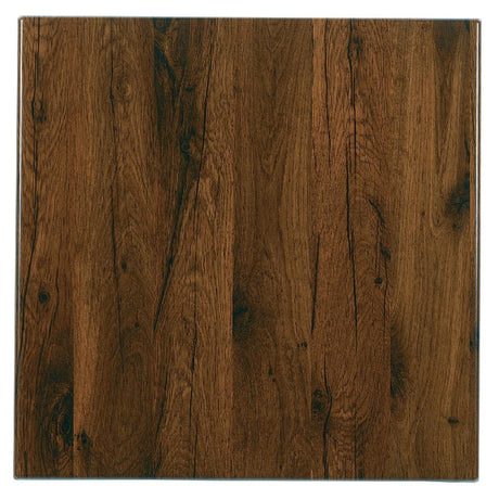 Werzalit Pre-drilled Square Table Top Antique Oak 800mm - GR515 Wood Effect Table Tops Werzalit   