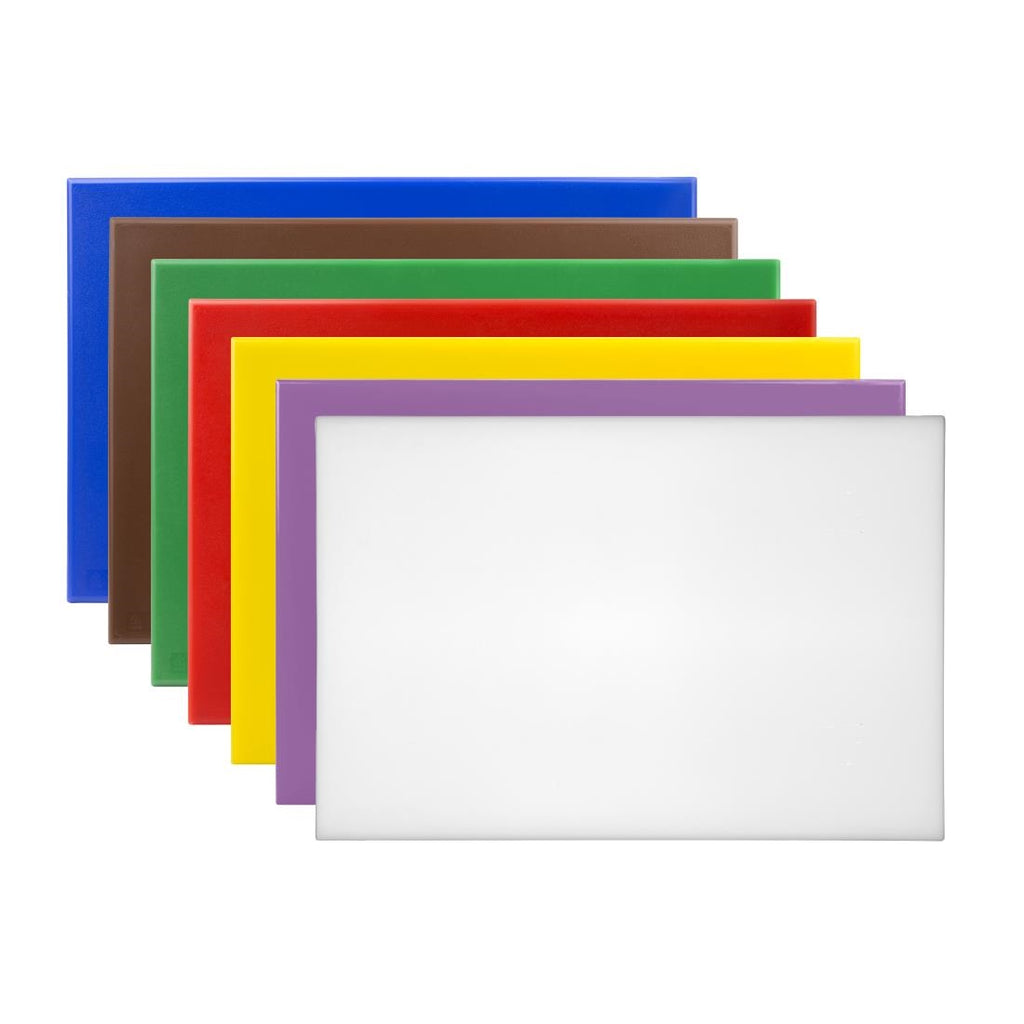 Hygiplas High Density Antibacterial Chopping Board Set 450x305x10mm (Pack of 7) - CH045  Hygiplas   