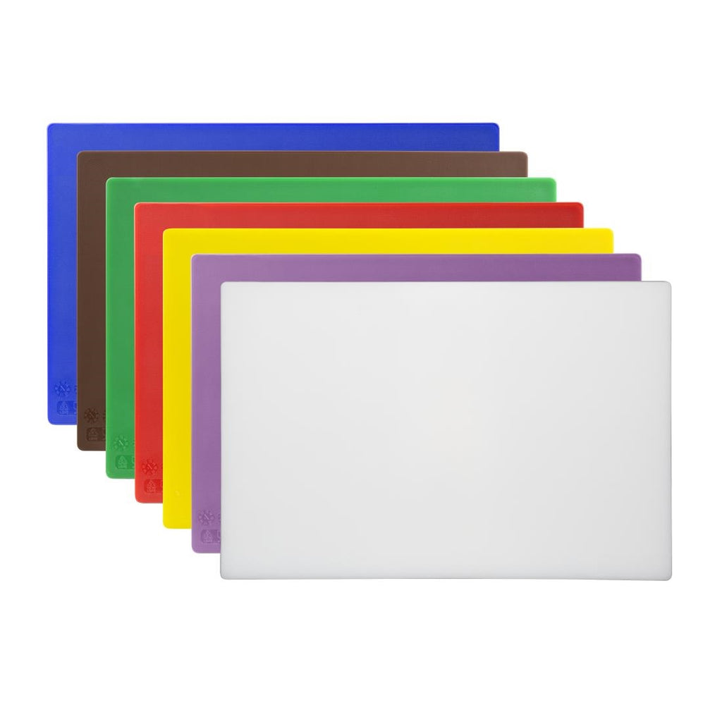 Hygiplas Low Density Antibacterial Chopping Board Set 450x300x10mm (Pack of 7) - CH046  Hygiplas   