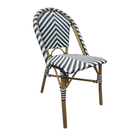 Bolero Parisian Style Rattan Side Chair Black (Pack of 2) - CH111 Rattan & Wicker Effect Chairs Bolero   
