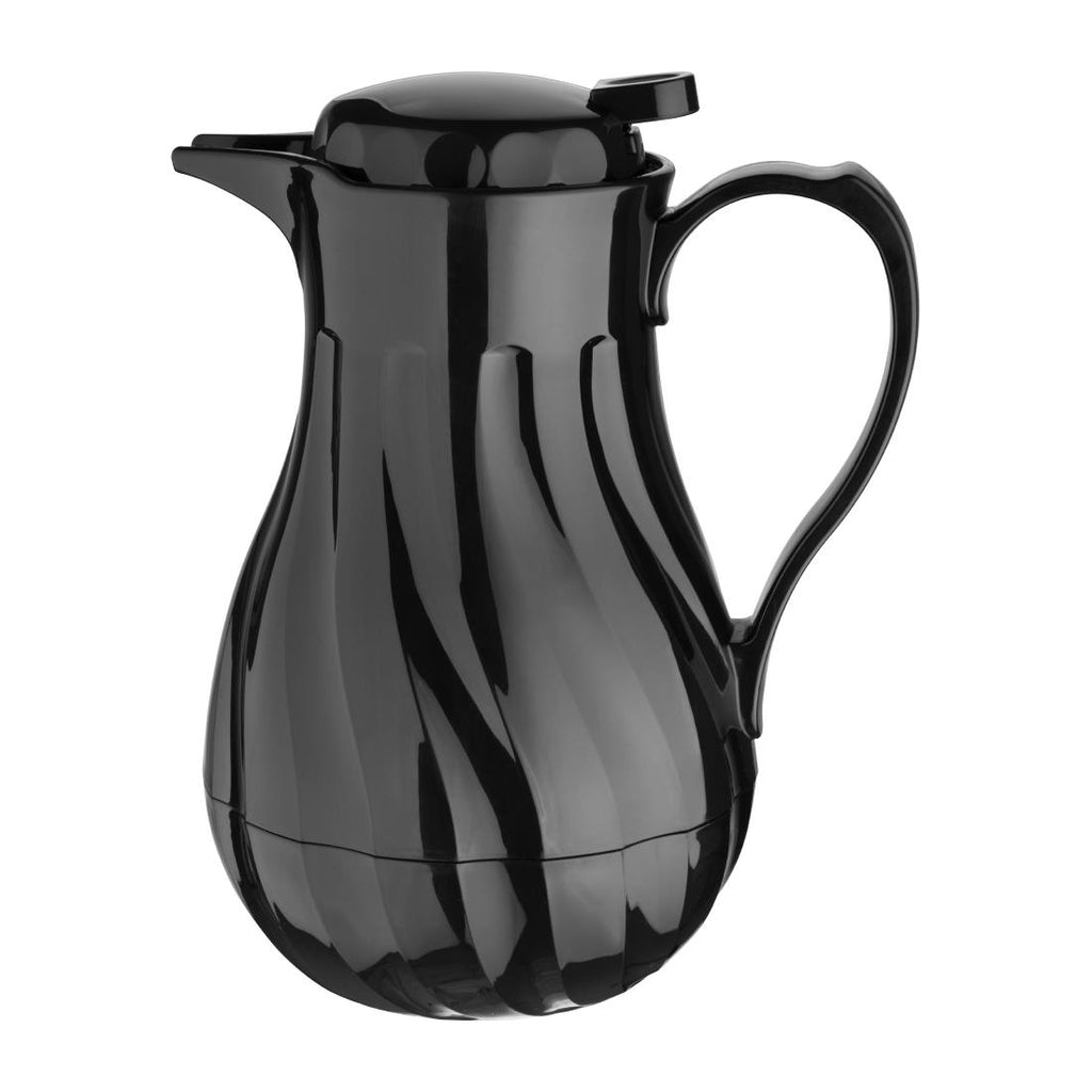 Olympia Insulated Swirl Jug Black 1.2Ltr - CH117  Olympia   