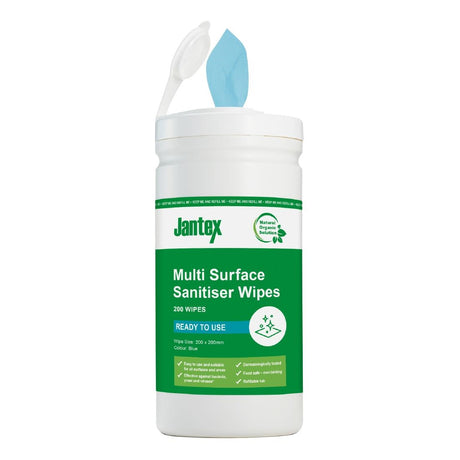 Jantex Green Surface Sanitiser Wipes Starter Tub 200mm (Pack of 200) - CH650  Jantex   
