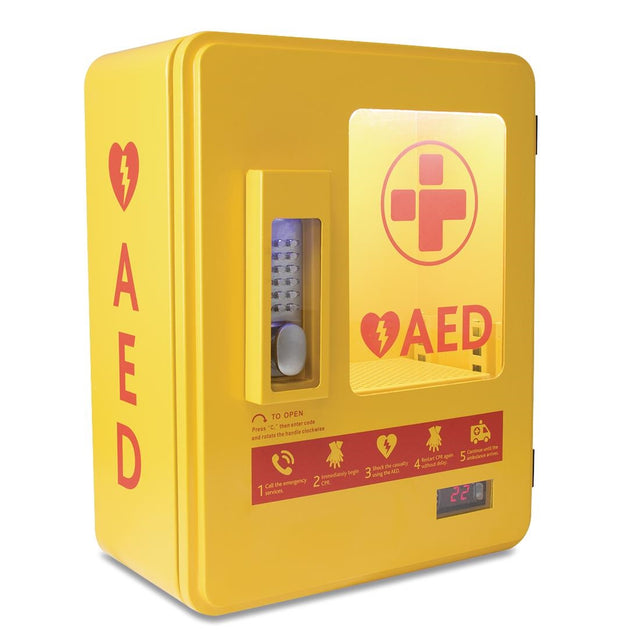 Automated External Defibrillator Alarmed Outdoor Heated Metal Cabinet - CH788  Reliance Medical   