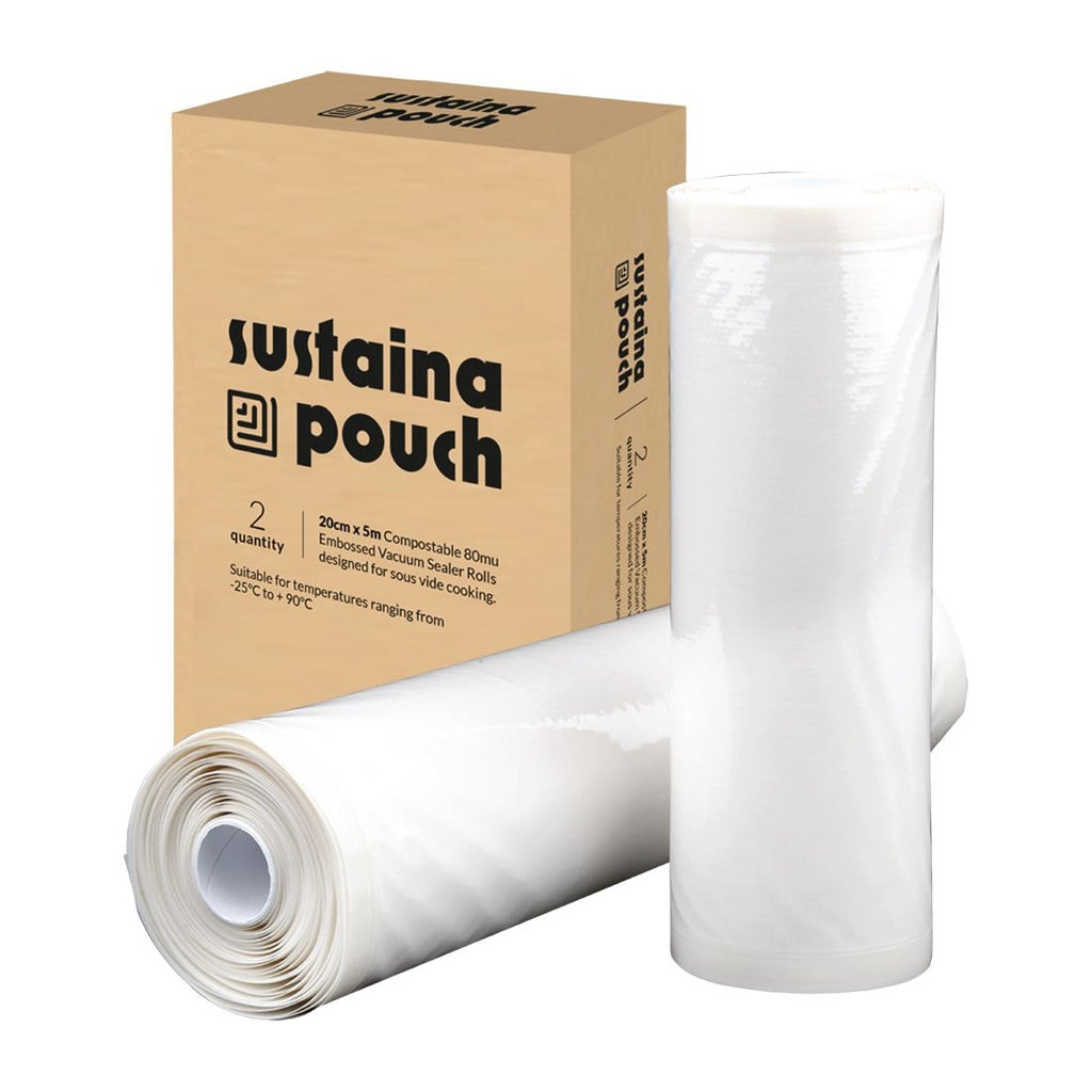 Sustainapouch Compostable Vacuum Sealer Rolls 200mm x 5m (x2) - CH952  Sustainapouch   
