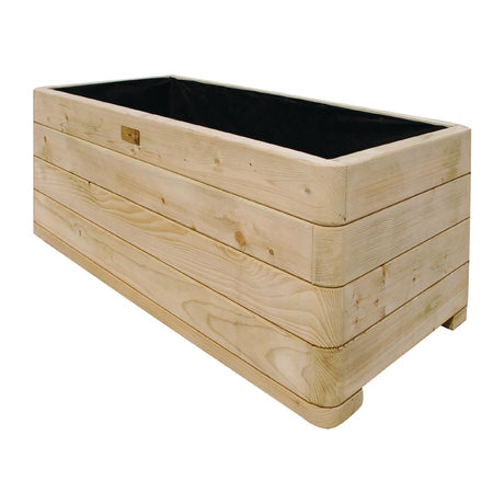 Rowlinson Marberry Layer Planter Rectangular Natural Timber 100cm - CH982  Rowlinson   