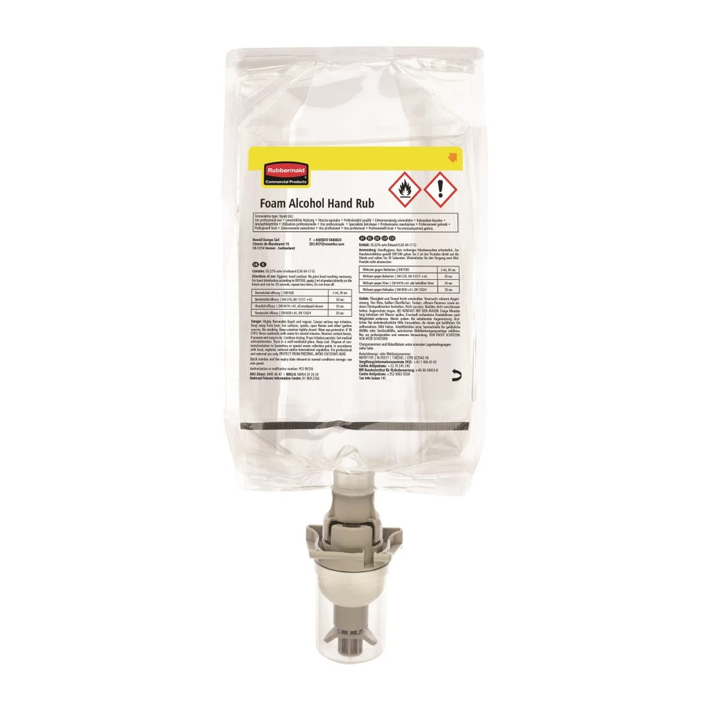Rubbermaid AutoFoam Refill Alcohol Hand Sanitiser Foam 500ml - CK014  Rubbermaid   