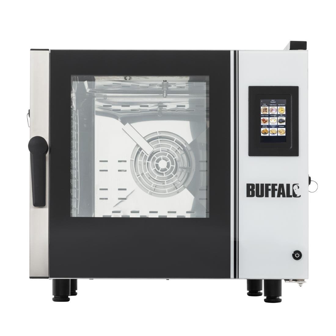 Buffalo Freestanding Smart Touchscreen Compact Combi Oven  6 x GN 1/1 with Installation Kit and Extraction Hood - SA773  Buffalo   