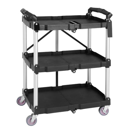 Vogue 3 Tier PP Folding Trolley Black Small - CK113  Vogue   